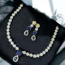 Sona Covering Gold Plated American Daimonds Necklace Set 