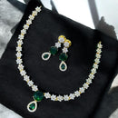 Sona Covering Gold Plated American Daimonds Necklace Set