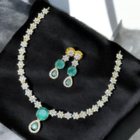 Sona Covering Gold Plated American Daimonds Necklace Set