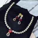 Sona Covering Gold Plated American Daimonds Necklace Set