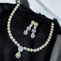Sona Covering Gold Plated American Daimonds Necklace Set