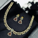 Sona Covering Gold Plated Austrian Stone Necklace Set