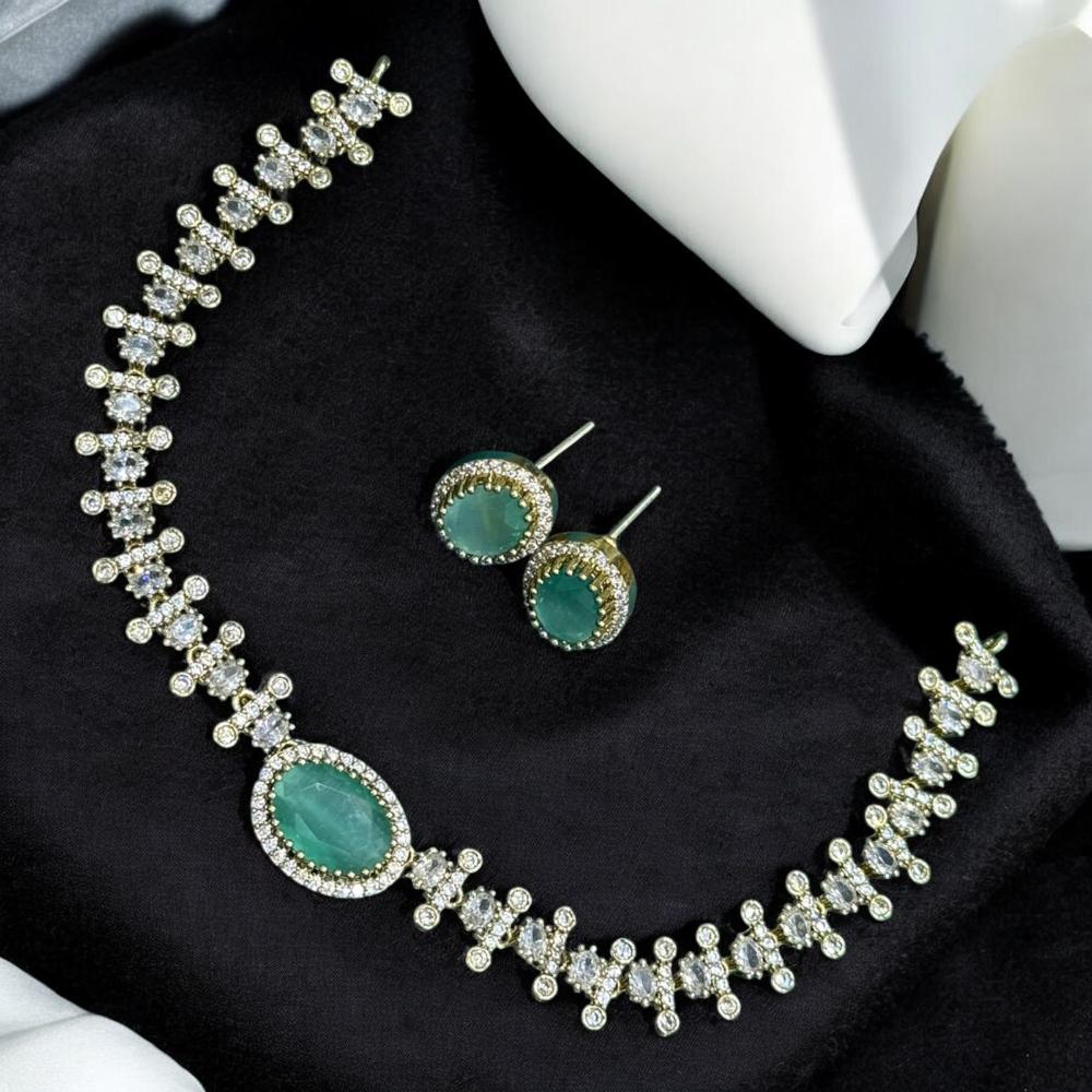 Sona Covering Gold Plated Austrian Stone Necklace Set