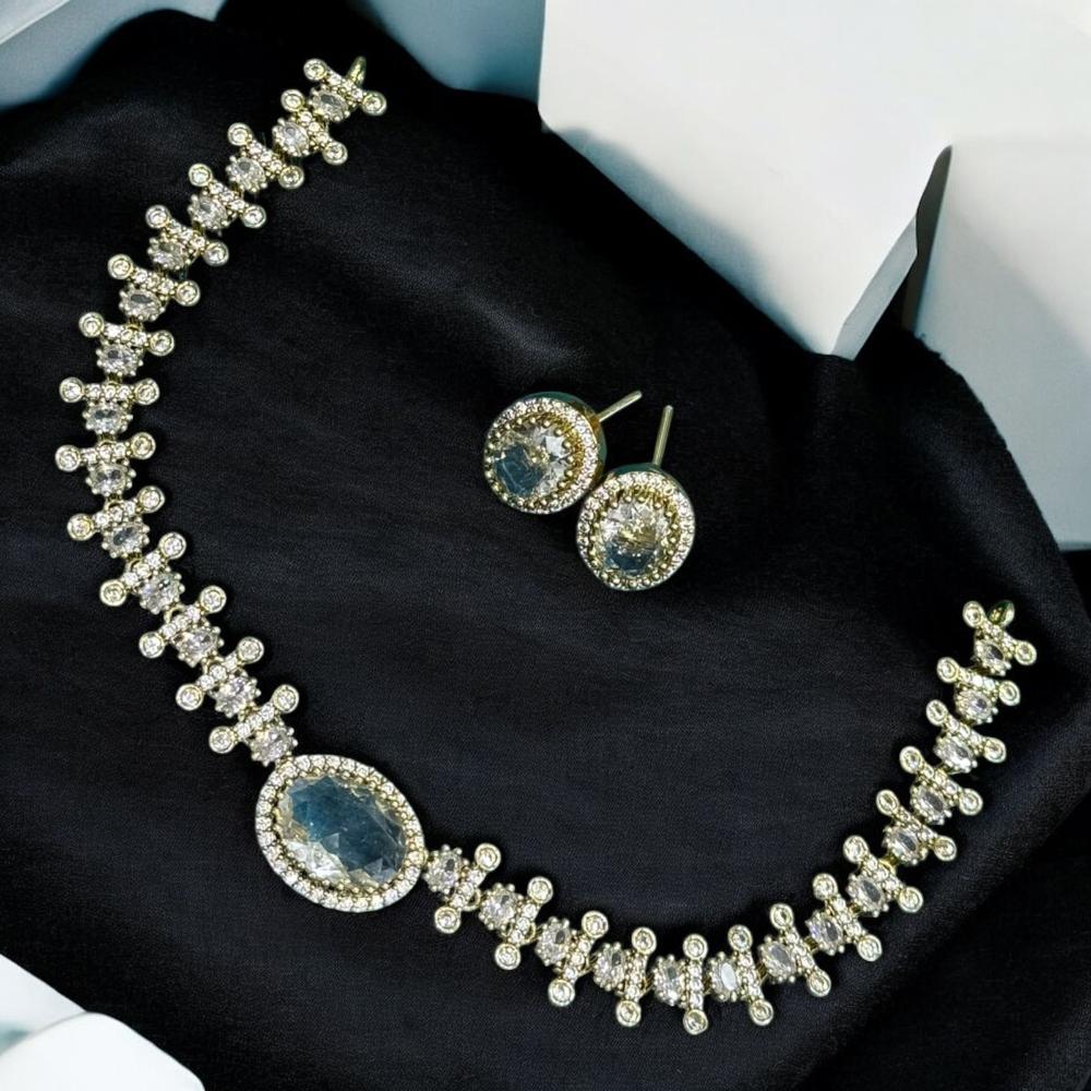 Sona Covering Gold Plated Austrian Stone Necklace Set