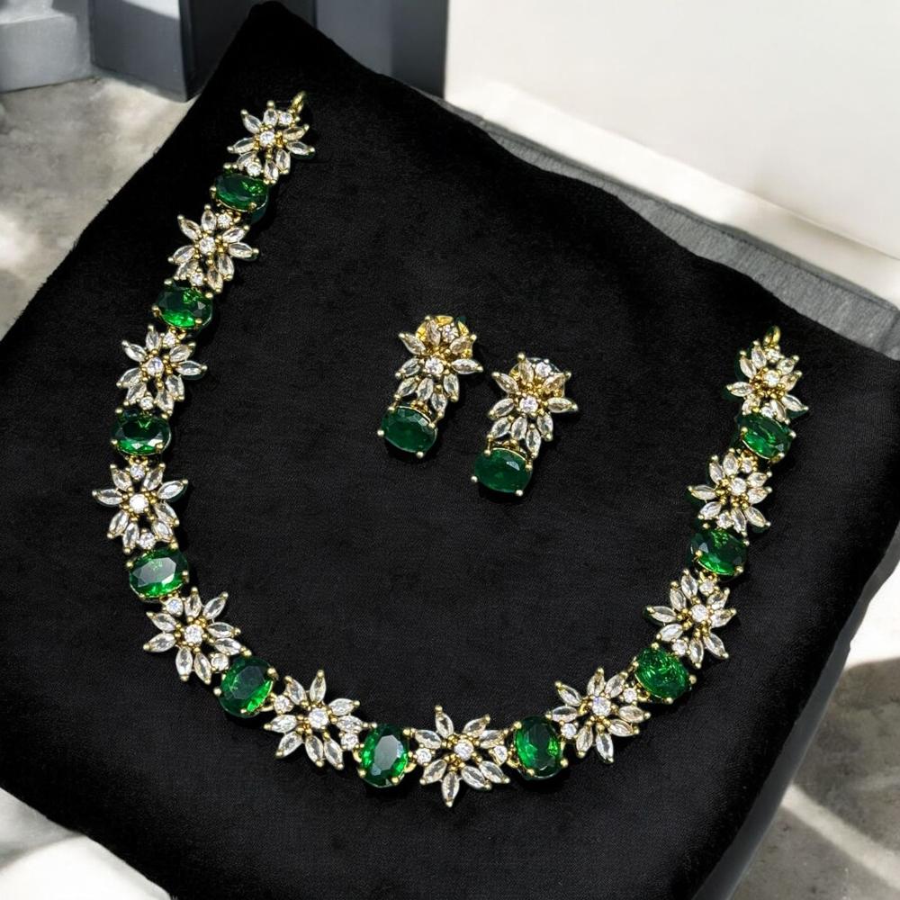 Sona Covering Austrian And Crystal Stone Necklace Set