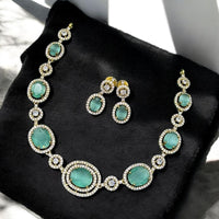 Sona Covering American Diamond  Necklace Set