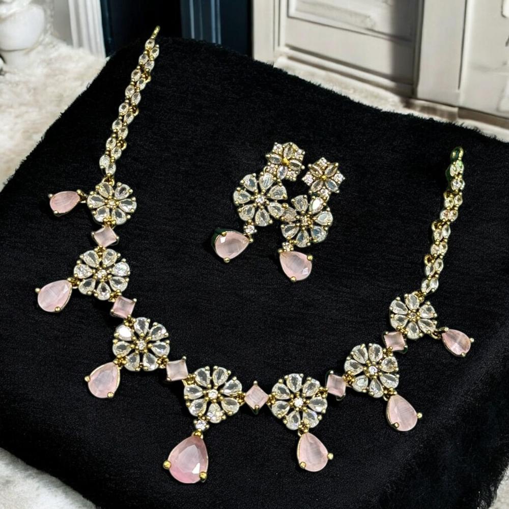 Sona Covering Shining American Diamond Necklace Set