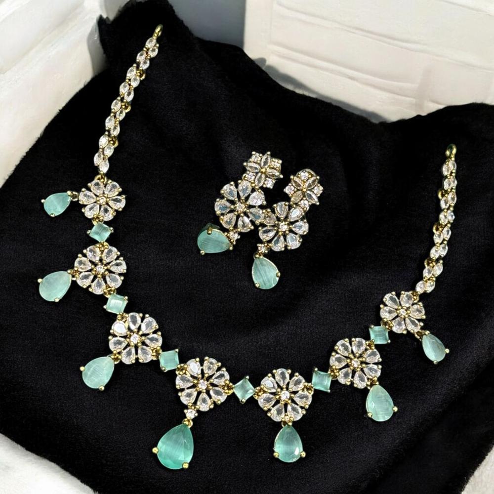 Sona Covering Shining American Diamond Necklace Set