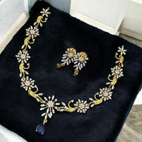 Sona Covering Elegant Gold-Plated Austrain Stone Necklace Set