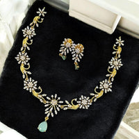 Sona Covering Elegant Gold-Plated Austrain Stone Necklace Set