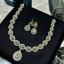 Sona Covering Shimmering Gold Plated Austrain And Crystal Stone Necklace Set