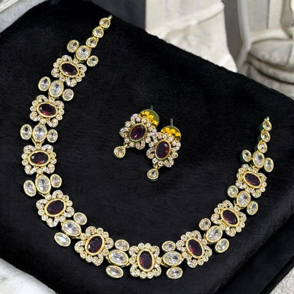 Sona Covering Twilight Spark Elegant Crystal Stone Necklace Set