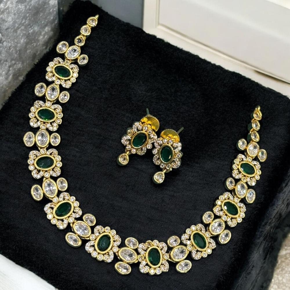 Sona Covering Twilight Spark Elegant Crystal Stone Necklace Set
