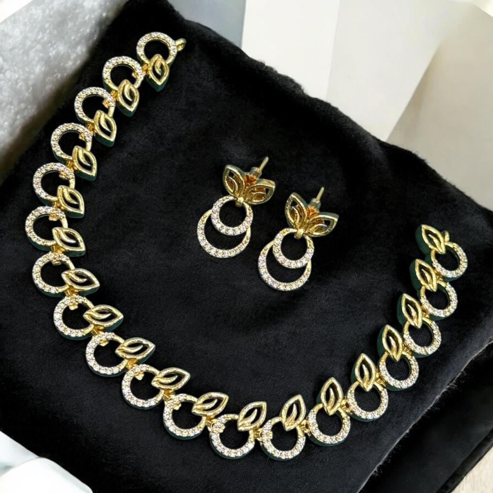 Sona Covering Golden Glam Austrian Stone Stone Necklace Set