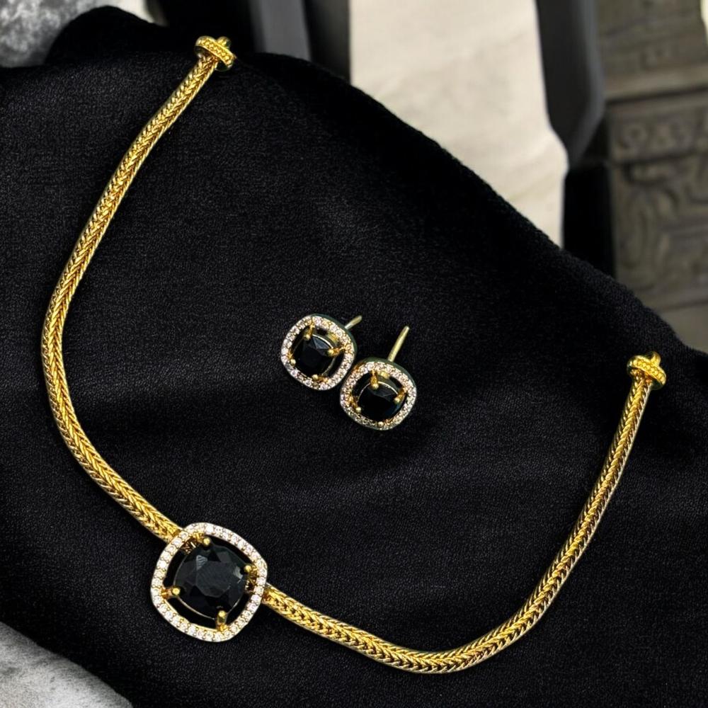Sona Covering Lustrous Elegance Crystal Stone Necklace Set