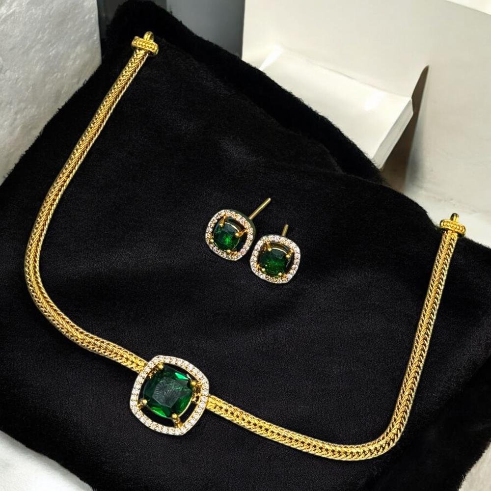 Sona Covering Lustrous Elegance Crystal Stone Necklace Set
