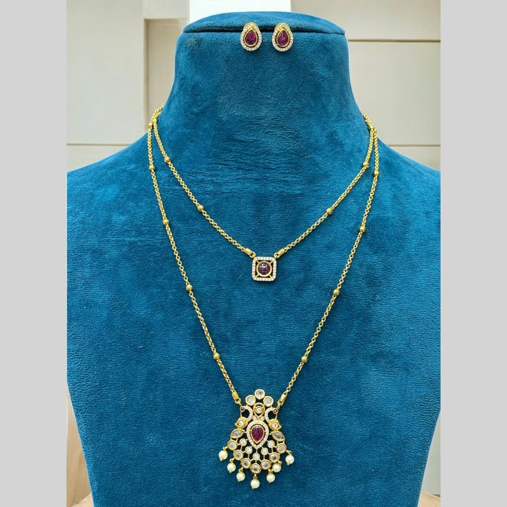 Sona Covering Lustrous Elegance Crystal Stone Necklace Set