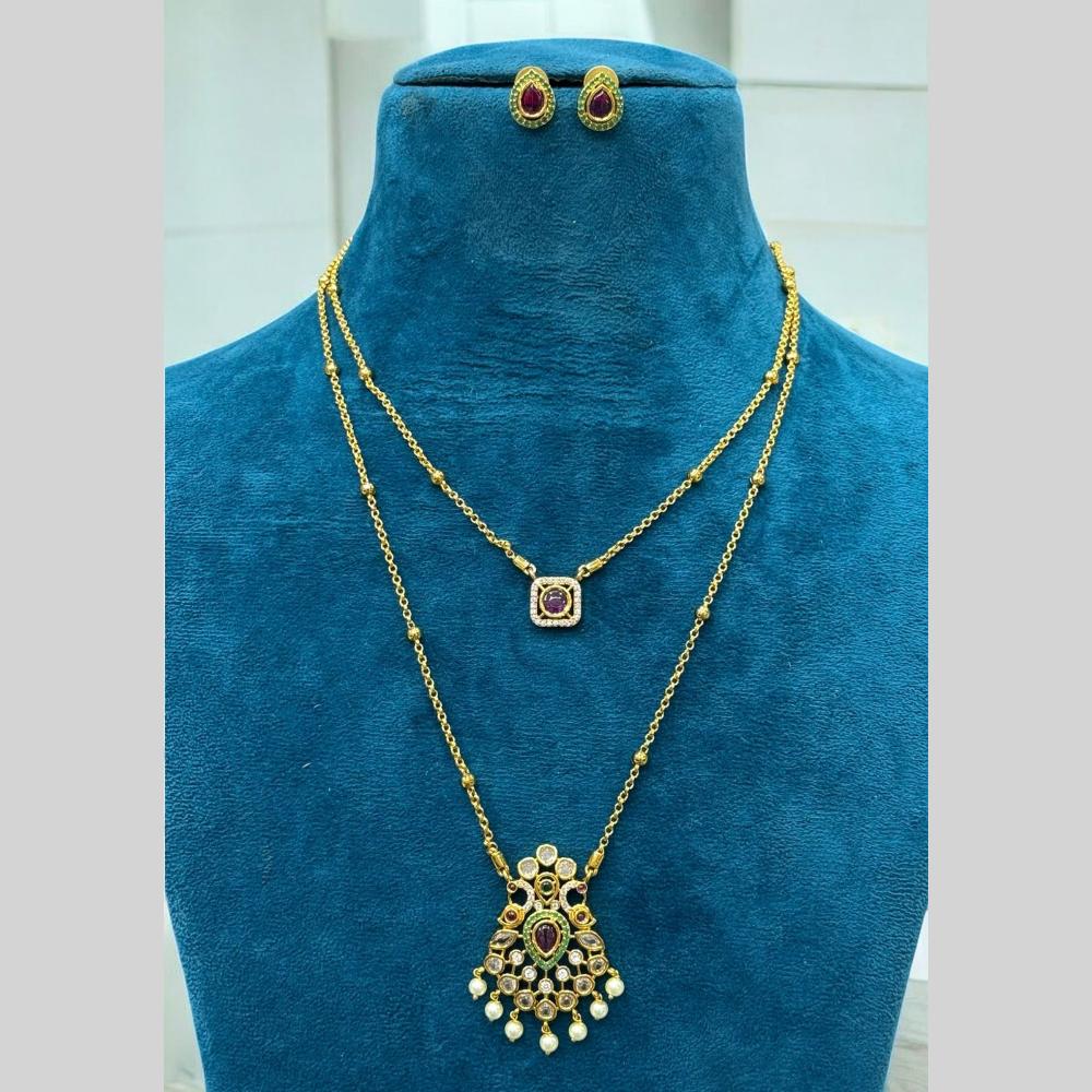 Sona Covering Lustrous Elegance Crystal Stone Necklace Set