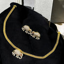 Sona Covering  Golden Glam  Austrian Stone Necklace Set