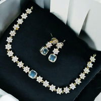 Sona Covering Sparkle Fusion Pota Stone And Austrian Stone Necklace Set