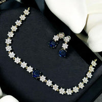 Sona Covering Sparkle Fusion Pota Stone And Austrian Stone Necklace Set