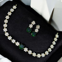 Sona Covering Sparkle Fusion Pota Stone And Austrian Stone Necklace Set