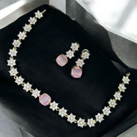 Sona Covering Premium Pota Stone And Austrian Stone Jewellery Necklace Set