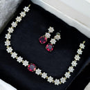 Sona Covering Elegant Fusion Austrian Stone Necklace Set