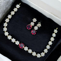 Sona Covering Elegant Fusion Austrian Stone Necklace Set