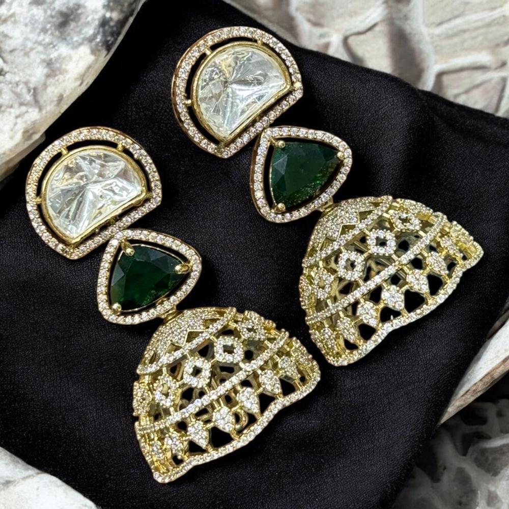 Sona Covering Heritage Shine Gold Plated Austrian Stone Dangler Earrings