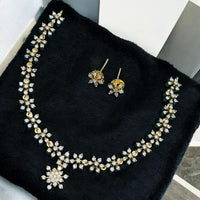 Sona Covering Antique Finish Austrian Stone Necklace Set