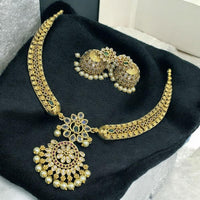 Sona Covering Antique Finish Austrian Stone Necklace Set