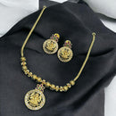 Sona Covering Antique Finish Austrian Stone Temple Necklace Set
