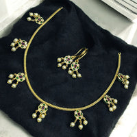 Sona Covering Premium Pota Stone And Austrian Stone Jewellery Necklace Set