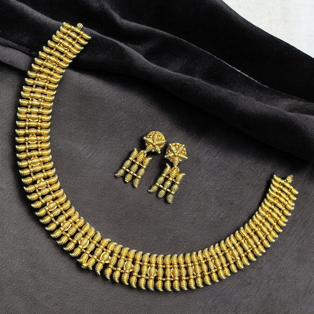 Sona Covering Ethnic Maharashtrian Thushi Choker Necklace Set with Earrings