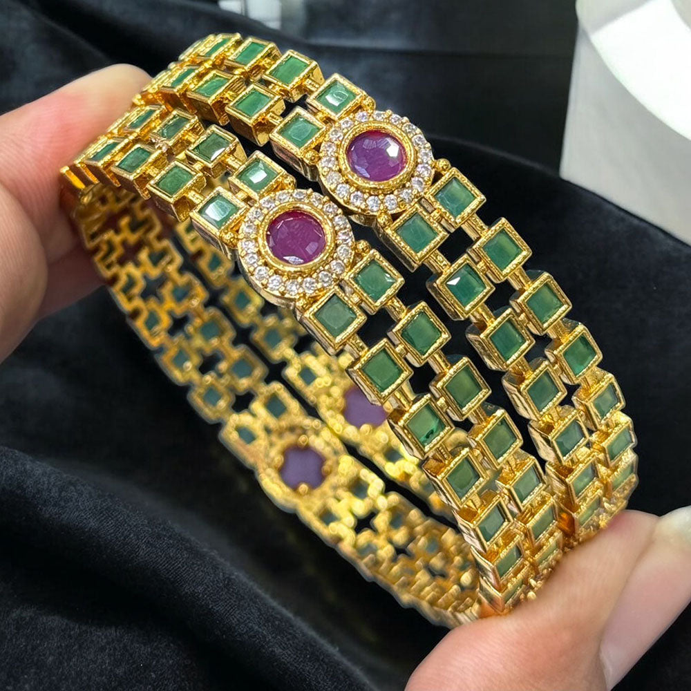Sona Covering Sparkling Crystal Stone Bangles For Part Wear