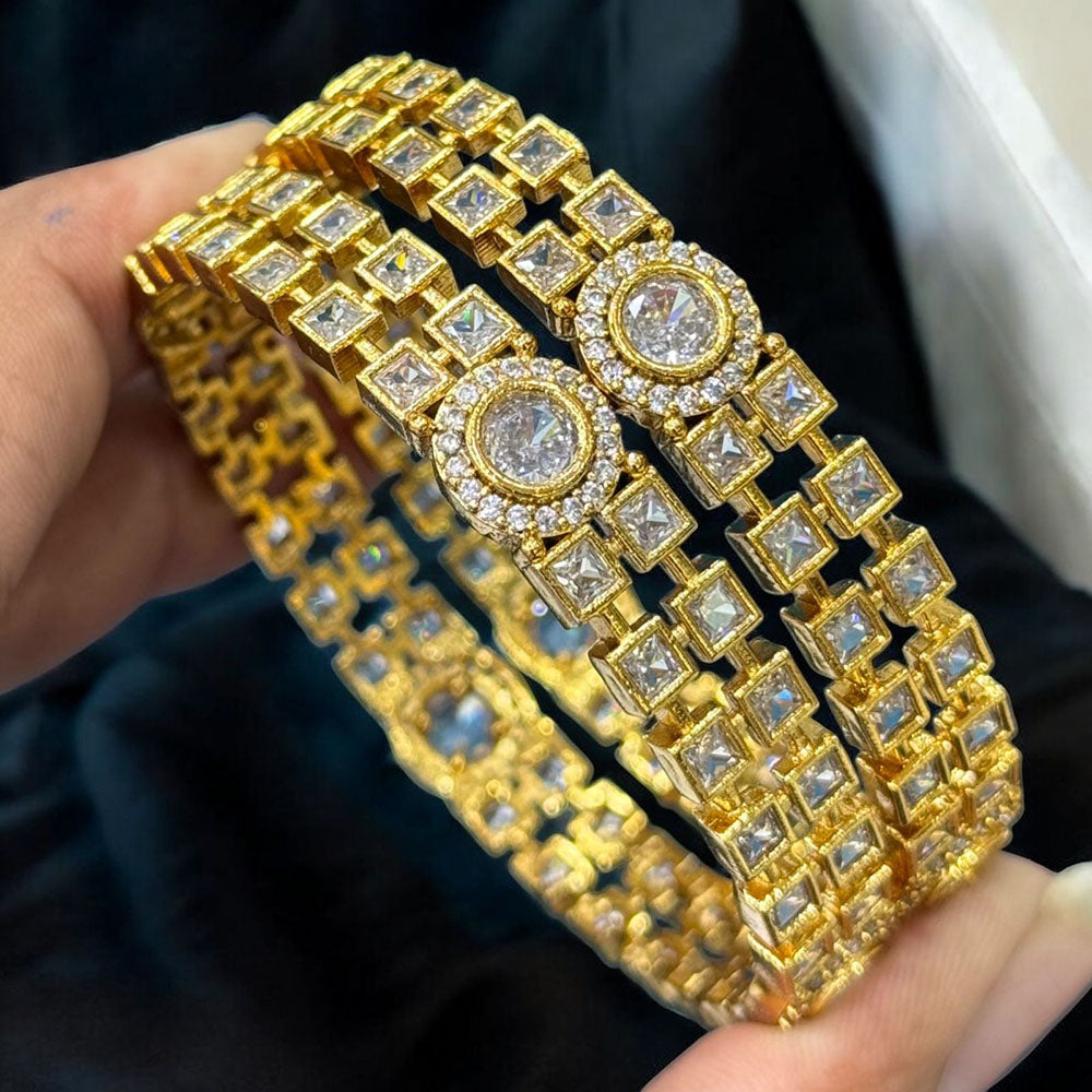 Sona Covering Sparkling Crystal Stone Bangles For Part Wear
