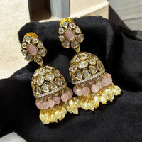 Sona Covering Antique Style Polki Kundan Pearl Earrings Perfect for Special Occasions
