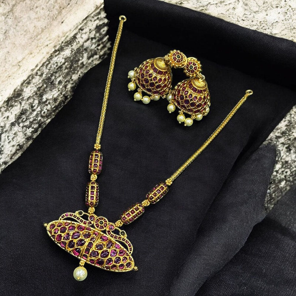 Sona Covering Stylish Pota And Pearl Necklace Set For Every Occassions