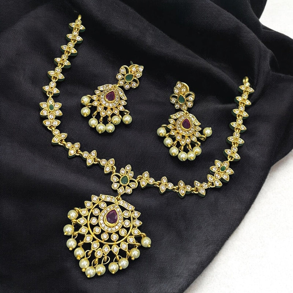 Sona Covering Royal Radiance Pota And Pearl Necklace Set
