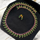 Sona Covering Regal Charm Pota Stone Jewellery Necklace Set