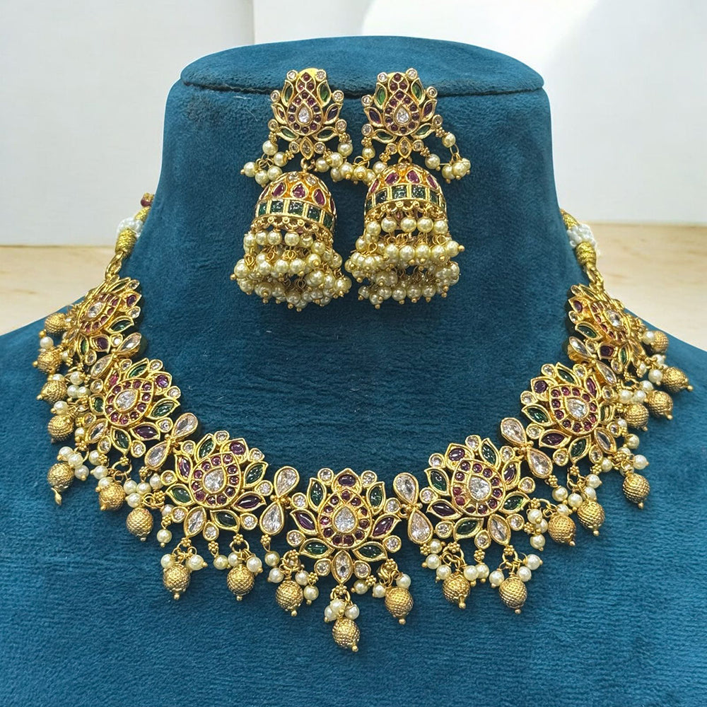 Sona Covering Royal Radiance Pota And Pearl Necklace Set