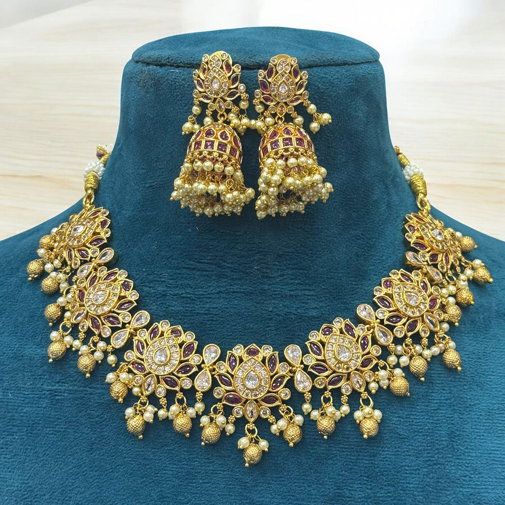 Sona Covering Royal Radiance Pota And Pearl Necklace Set