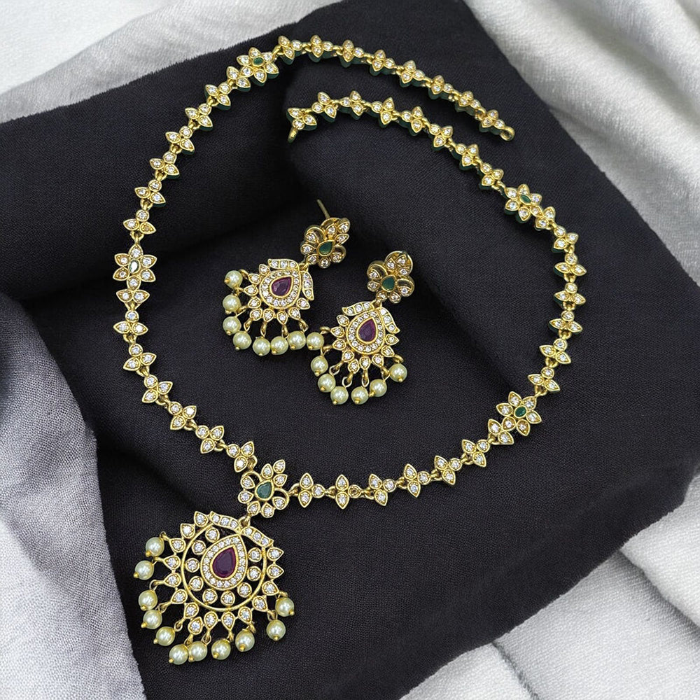 Sona Covering Royal Radiance Pota And Pearl Necklace Set