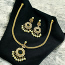 Sona Covering Classic Pearl Drop with Intricate Stonework Necklace Set