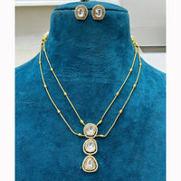Sona Covering Elegant Kundan Necklace Set with Minimal Stud Earrings