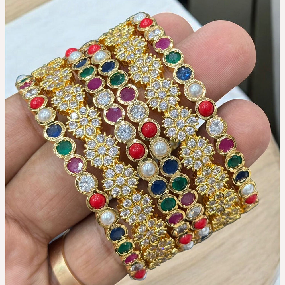 Sona Covering Elegance Glow Pota And Austrain Stone Bangles Set