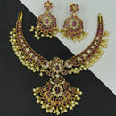 Sona Covering Gorgeous Pota Stone And Pearl Wedding Necklace Set