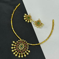Sona Covering Luxury Austrian Stone With Pota Stone Pearl Necklace Set 