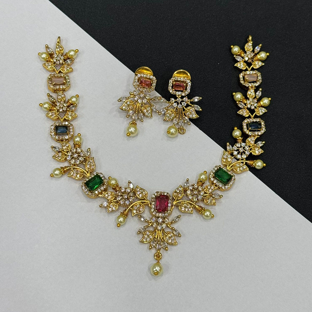 Sona Covering Elegant Crystal And Austrian Stone Necklace Set